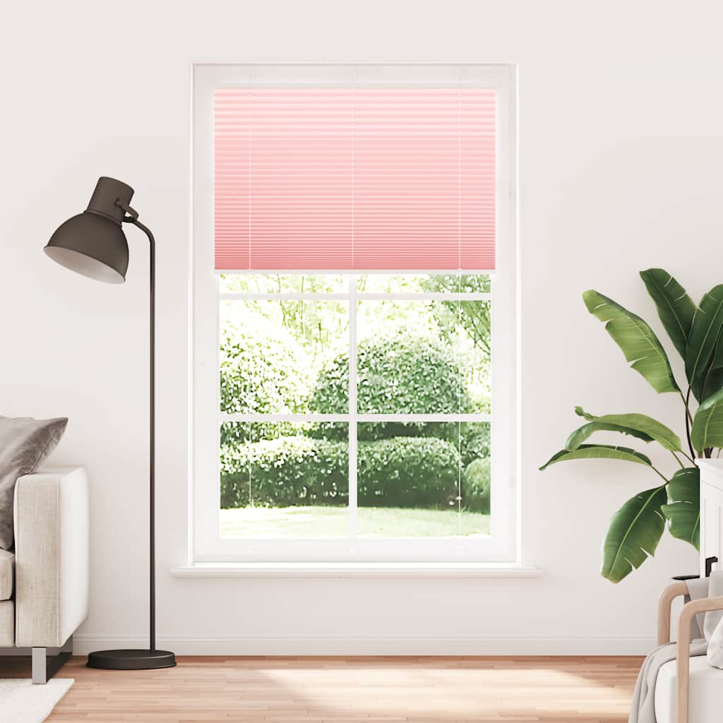 vidaXL Plissé rolgordijn 120x200cm stofbreedte 119,4cm polyester roze afbeelding