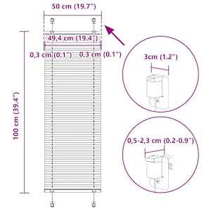 Plisovaná roleta bílá 50x100 cm Šířka látky 49,4 cm Polyester - obrázek 14