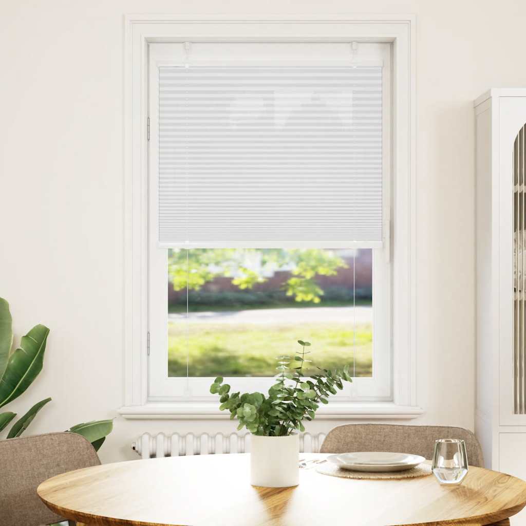 vidaXL Plissé rolgordijn 75x100 cm stofbreedte 74,4 cm polyester wit afbeelding