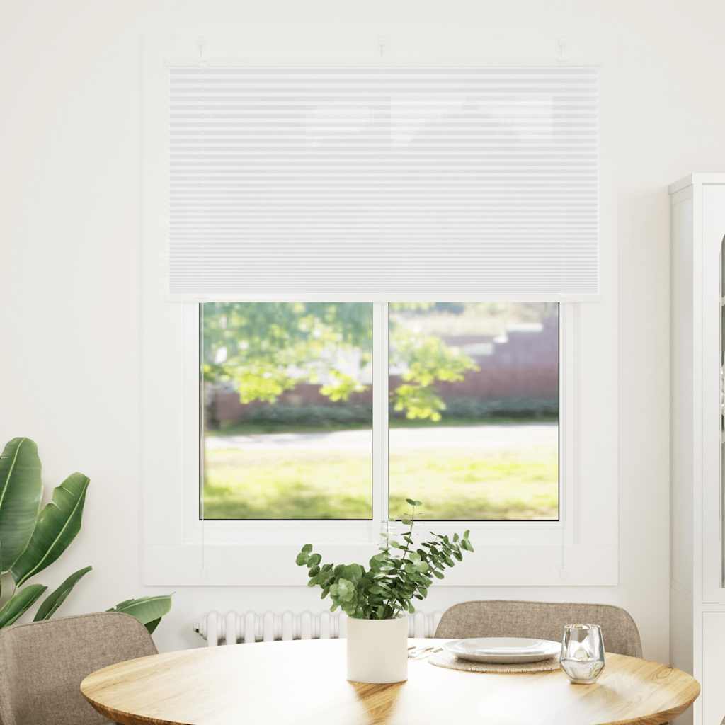 vidaXL laskostettu blind Valkoinen 110x100 cm Kankaan leveys 109,4 cm