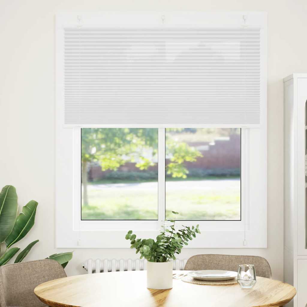 vidaXL Jaluză plisată alb 120x100 cm Lățime țesătură 119,4 cm