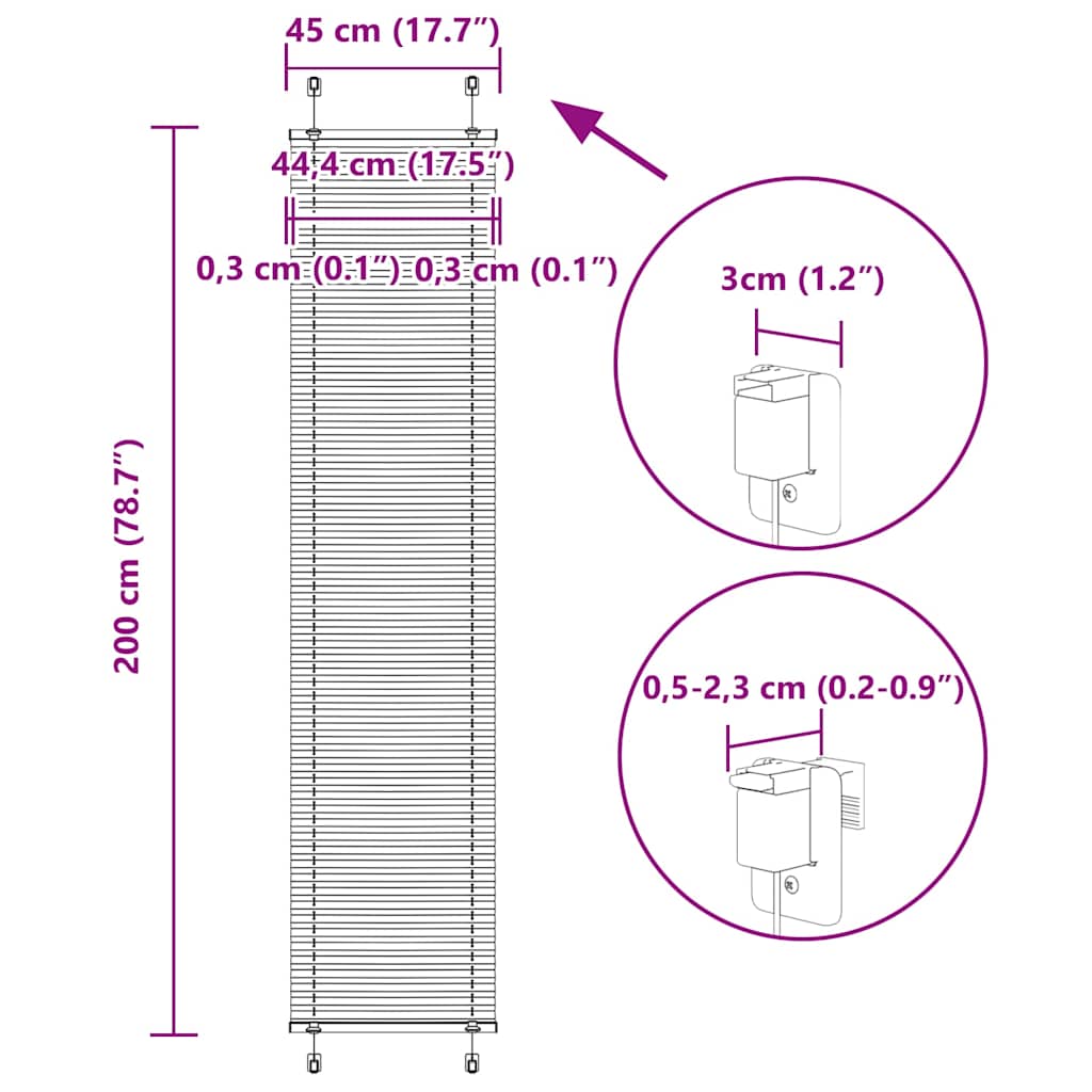 Plisovaná roleta bílá 45x200 cm Šířka látky 44,4 cm Polyester - obrázek 14