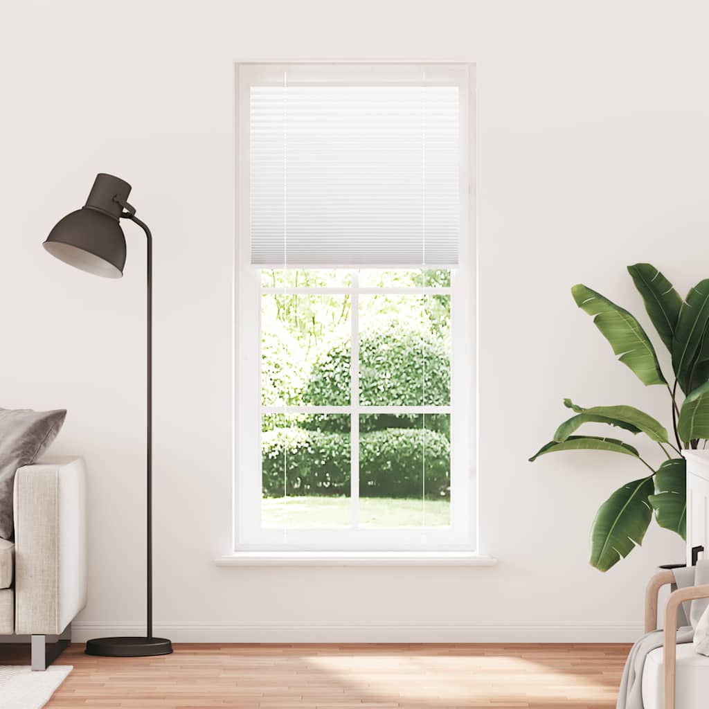 vidaXL Plissé rolgordijn 95x200 cm stofbreedte 94,4 cm polyester wit afbeelding