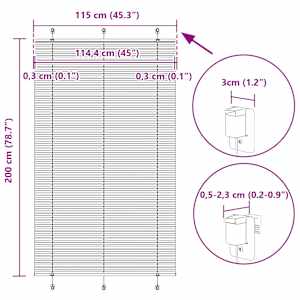 Plisovaná roleta bílá 115x200cm Šířka látky 114,4cm Polyester - obrázek 14