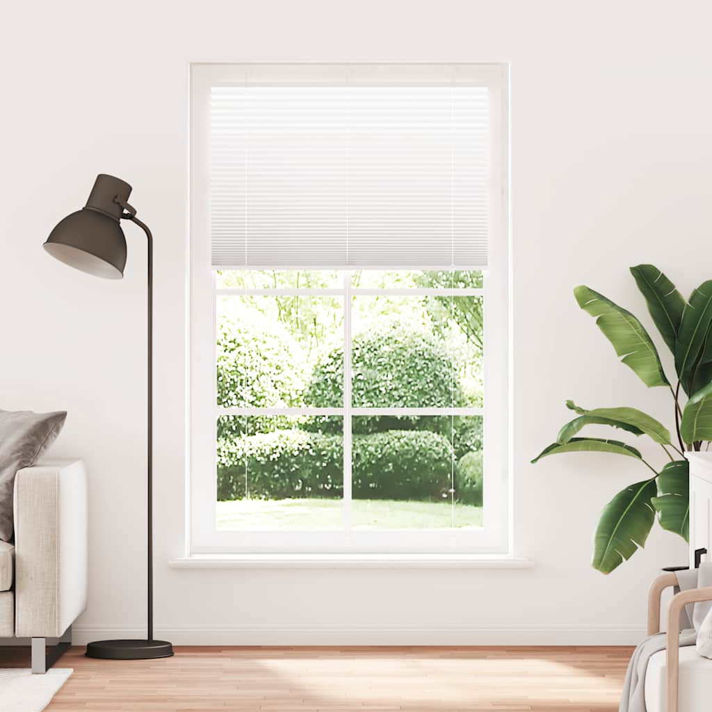 vidaXL Plissé rolgordijn 120x200 cm stofbreedte 119,4cm polyester wit afbeelding