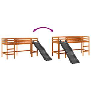 Dětská patrová postel bez matrace hnědá 80 x 200 cm borovice - obrázek 8