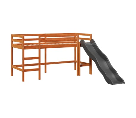 vidaXL Dětská patrová postel bez matrace hnědá 90 x 200 cm borovice