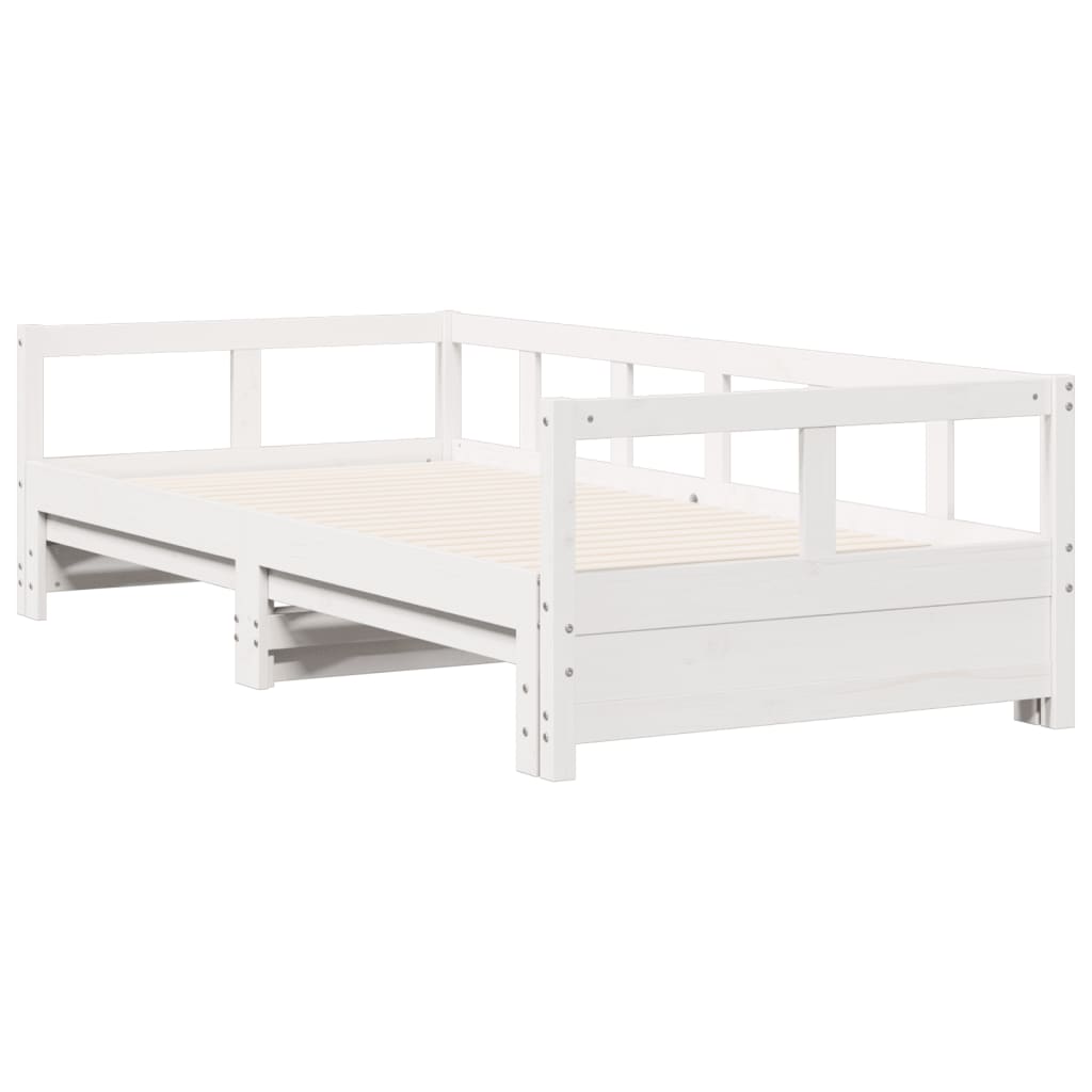 vidaXL Denná posteľ s matracom biela 80x200 cm masívna borovica