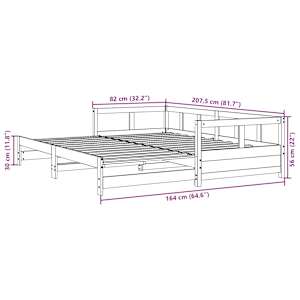 Válenda bez matrace bílá 80 x 200 cm masivní borovice - obrázek 11