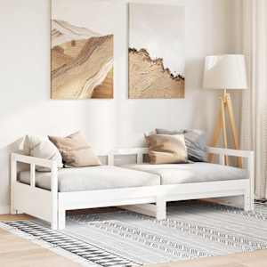 Válenda bez matrace bílá 80 x 200 cm masivní borovice - obrázek 1
