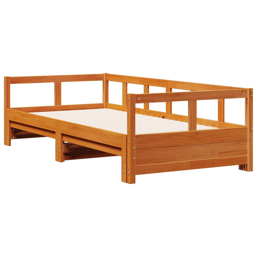 vidaXL Slaapbank zonder matras 80x200 cm massief grenenhout wasbruin afbeelding