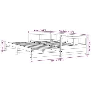 Válenda bez matrace 90 x 200 cm masivní borovice - obrázek 11