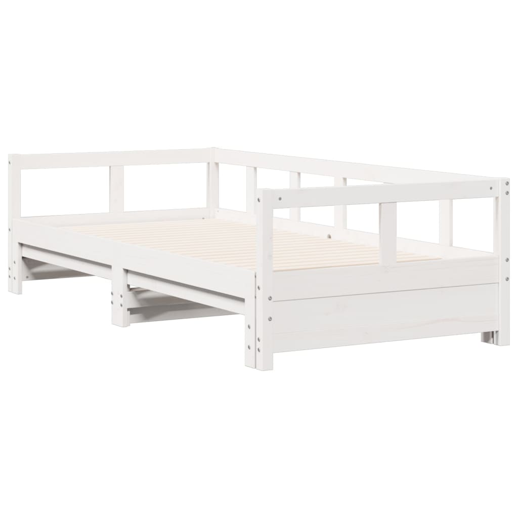vidaXL Slaapbank zonder matras 90x200 cm massief grenenhout wit afbeelding