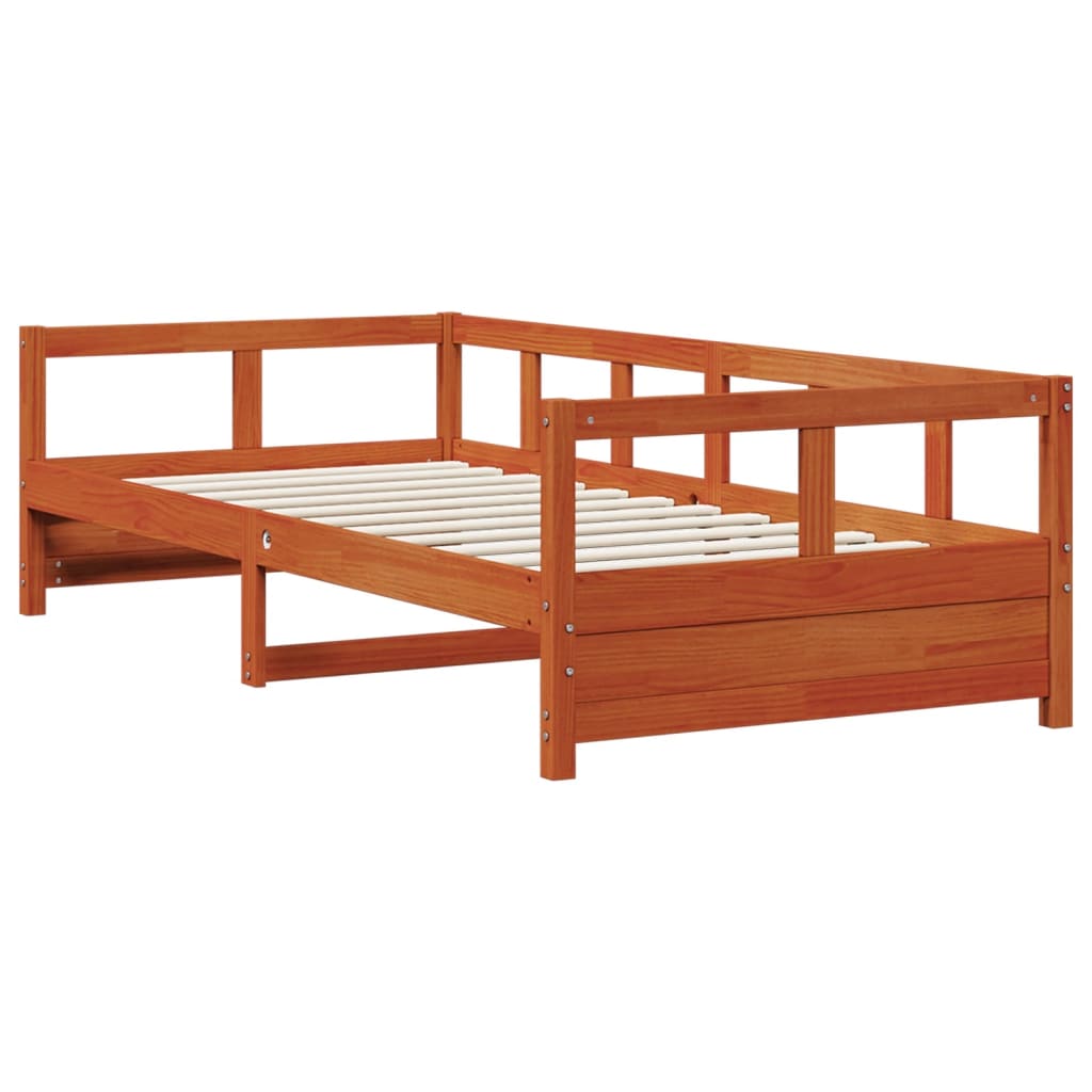 vidaXL Slaapbank zonder matras 90x200 cm massief grenenhout wasbruin afbeelding
