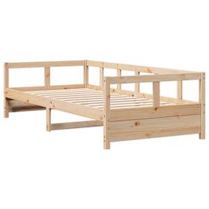 vidaXL Daybed without Mattress Natural 90x190 cm Single Solid Wood Pine