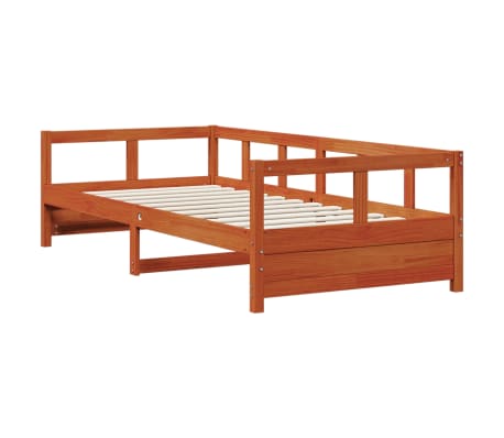 vidaXL Lit de jour sans matelas cire marron 90x190 cm bois pin massif