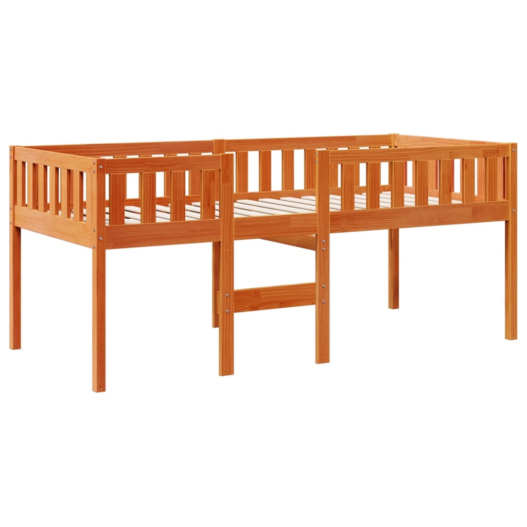 vidaXL Kinderbed zonder matras massief grenenhout wasbruin 90x200 cm afbeelding