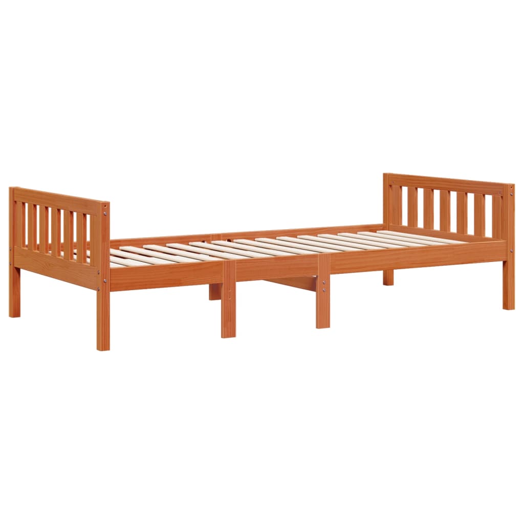 vidaXL Kinderbed zonder matras massief grenenhout wasbruin 90x190 cm afbeelding