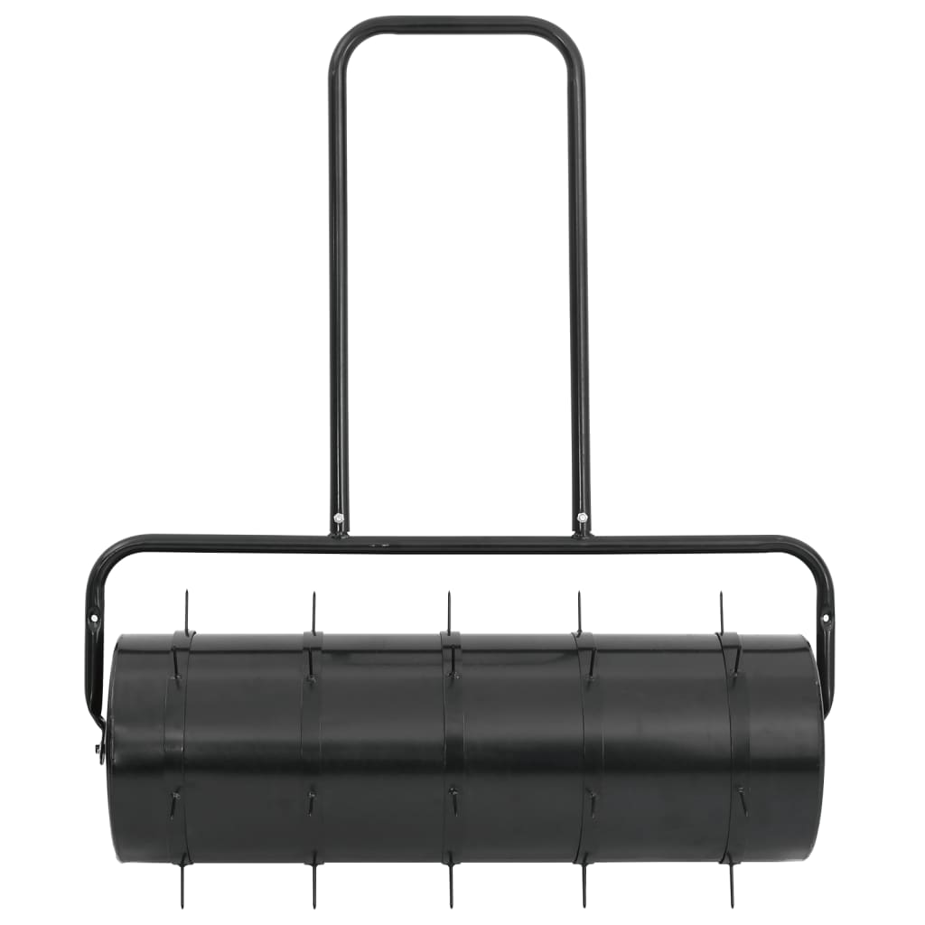 vidaXL Tăvălug gazon de grădină cleme de aerisire negru 63 L fier/oțel