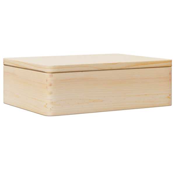vidaXL Puidust kast kaanega 40x30x13 cm T&auml;ispuidust m&auml;nd