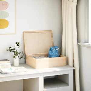 Dřevěná box s víkem 40x30x13 cm masivní borové dřevo - obrázek 3