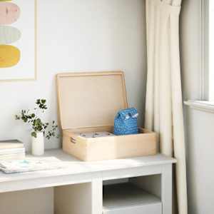 Dřevěná box s víkem a držadly 40x30x13 cm masivní borové dřevo - obrázek 3