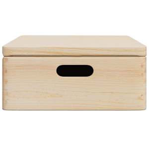 Dřevěná box s víkem a držadly 40x30x13 cm masivní borové dřevo - obrázek 6
