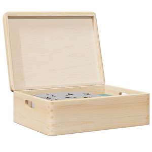 Dřevěná box s víkem a držadly 40x30x13 cm masivní borové dřevo - obrázek 1