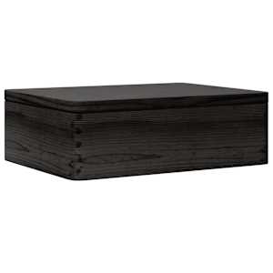 vidaXL Puidust kast kaanega must 40x30x13 cm t&auml;ispuit m&auml;nnipuit