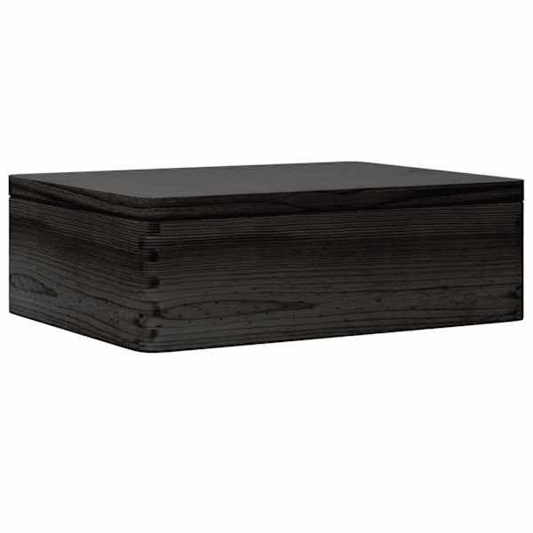 vidaXL Puidust kast kaanega must 40x30x13 cm t&auml;ispuit m&auml;nnipuit