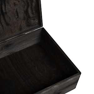 Dřevěná box s víkem černá 40x30x13 cm masivní borové dřevo - obrázek 8