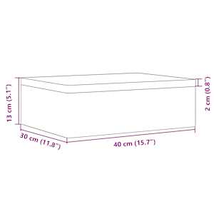 Dřevěná box s víkem černá 40x30x13 cm masivní borové dřevo - obrázek 9