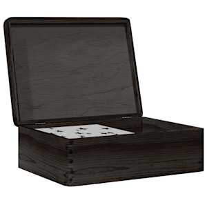 Dřevěná box s víkem černá 40x30x13 cm masivní borové dřevo - obrázek 1