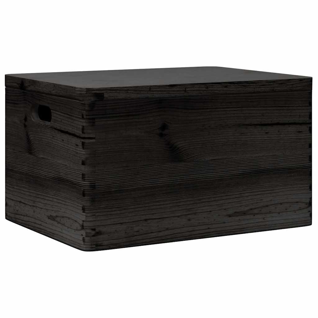 vidaXL Dřevěná box s víkem a držadly 40x30x23 cm masivní borové dřevo