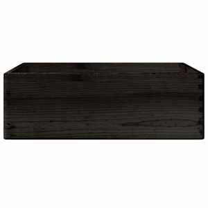 Dřevěná box s úchytkami černá 40x30x13 cm masivní borové dřevo - obrázek 4