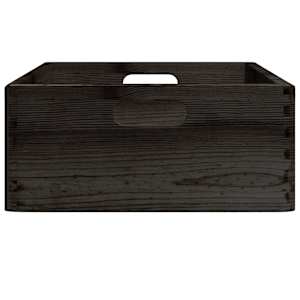 Dřevěná box s úchytkami černá 40x30x13 cm masivní borové dřevo - obrázek 5