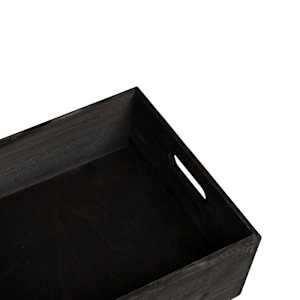Dřevěná box s úchytkami černá 40x30x13 cm masivní borové dřevo - obrázek 7