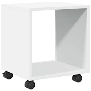 vidaXL ratastel kapp, valge, 37x33x42,5 cm, tehispuit