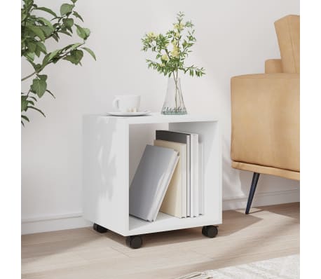 vidaXL Dulap cu roți, alb, 37x33x42,5 cm, lemn prelucrat