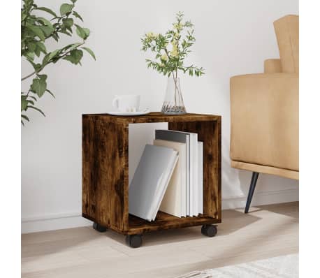 vidaXL&nbsp;Rolling&nbsp;Cabinet&nbsp;Smoked Oak 37x33x42.5 cm Engineered Wood