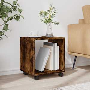 vidaXL&nbsp;Rolling&nbsp;Cabinet&nbsp;Smoked Oak 37x33x42.5 cm Engineered Wood