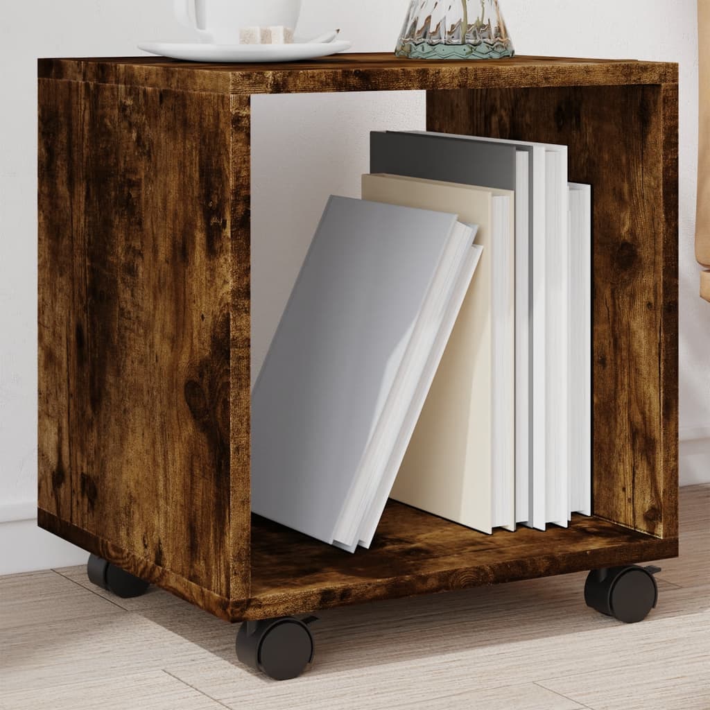 vidaXL rullebord 37x33x42,5 cm konstrueret træ røget egetræsfarve
