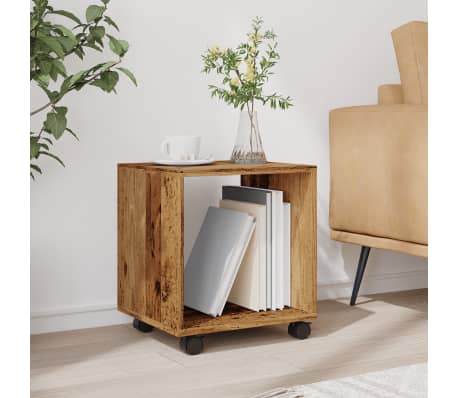 vidaXL Ντουλάπι Τροχήλατο Όψη Παλαιού Ξύλου 37x33x42,5 εκ. Επεξ. Ξύλο