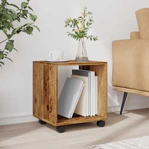 vidaXL Ντουλάπι Τροχήλατο Όψη Παλαιού Ξύλου 37x33x42,5 εκ. Επεξ. Ξύλο