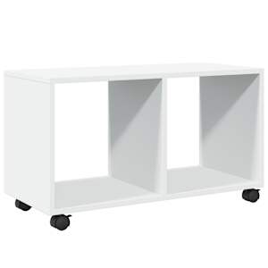 Skříňka na kolečkách bílá 72 x 33 x 42,5 cm kompozitní dřevo - obrázek 2