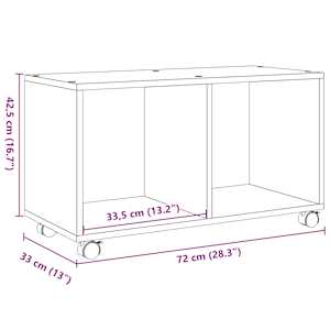 Skříňka na kolečkách betonově šedá 72x33x42,5 cm kompozit - obrázek 10