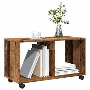 Skříňka na kolečkách old wood 72x33x42,5 cm kompozitní dřevo - obrázek 4