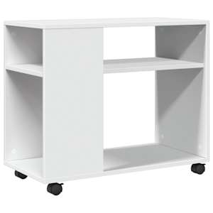 vidaXL lisalaud ratastega, valge, 70x35x60 cm, tehispuit
