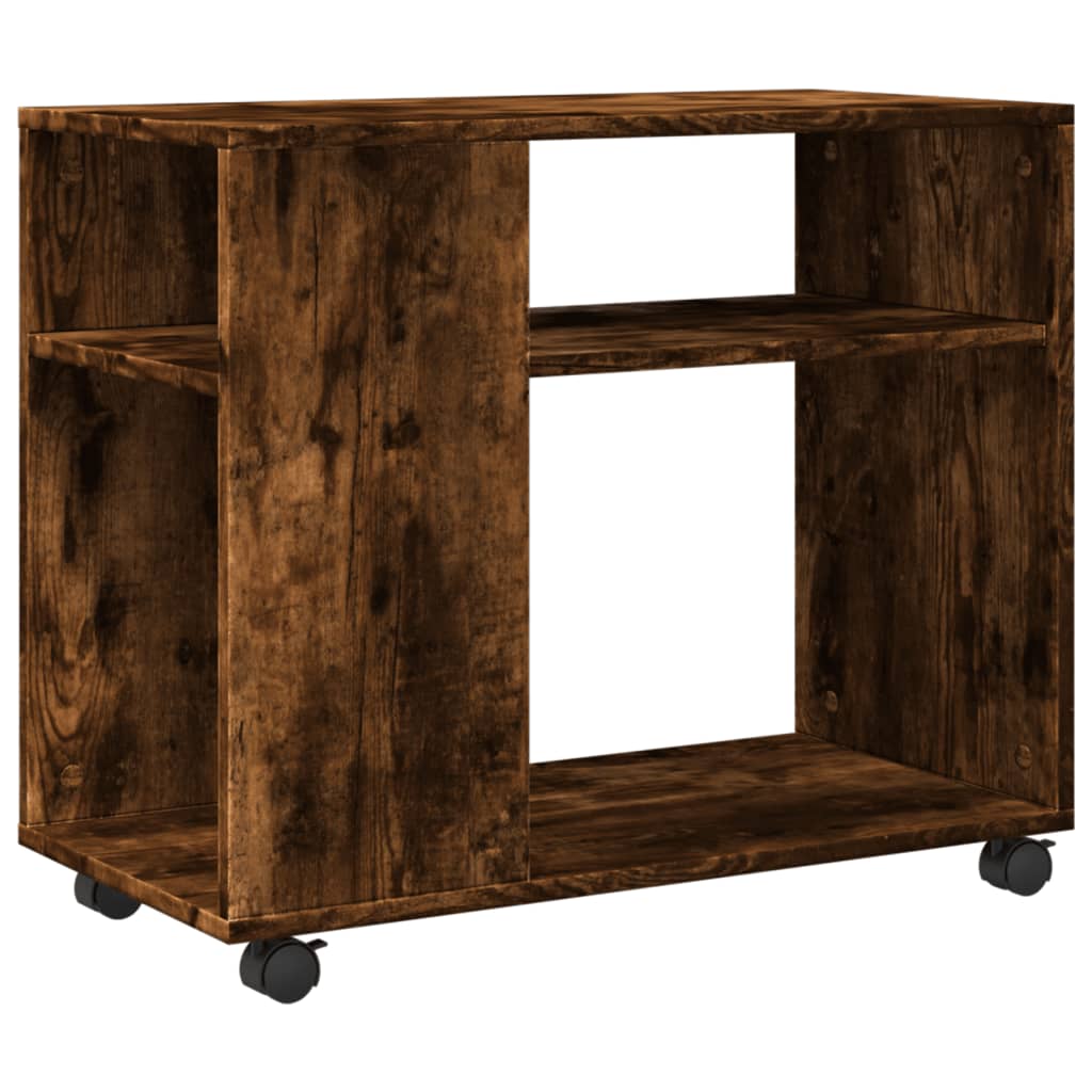 vidaXL Odkládací stolek na kolečkách kouřový dub 70x35x60 cm kompozit