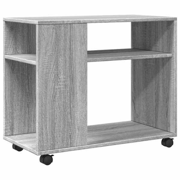 vidaXL lisalaud ratastega, hall Sonoma tamm, 70x35x60 cm, tehispuit